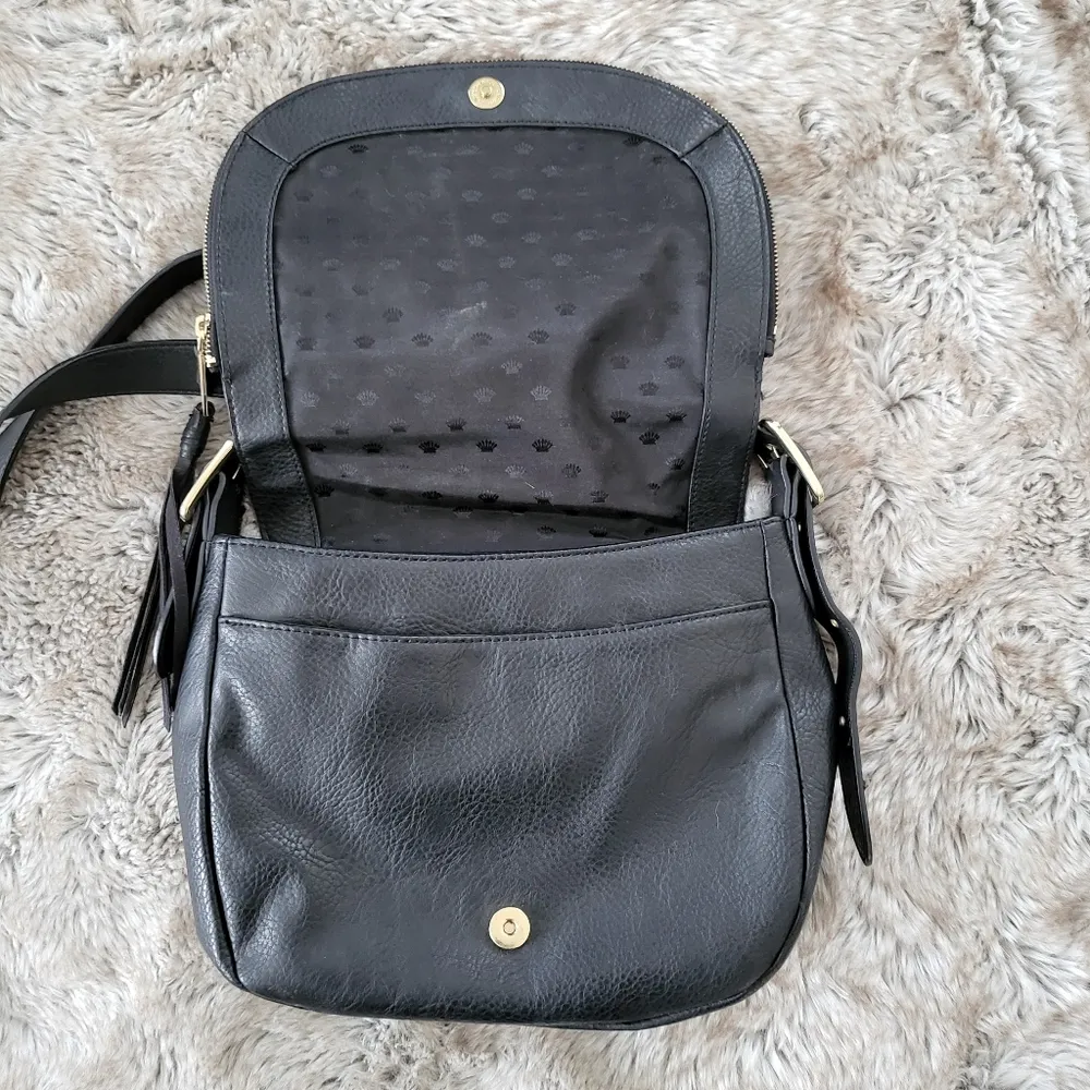 Juicy Couture Black Faux Leather Crossbody Purse - Image 3