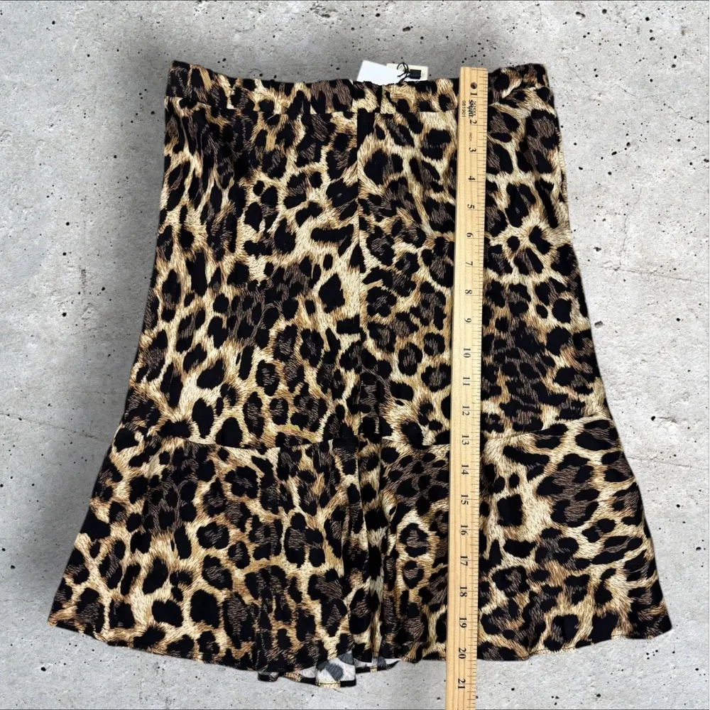 Nation LTD NWT Small Claire Bias Leopard Print Ruffle Hem Mini‎ Skirt Sz S - Image 8