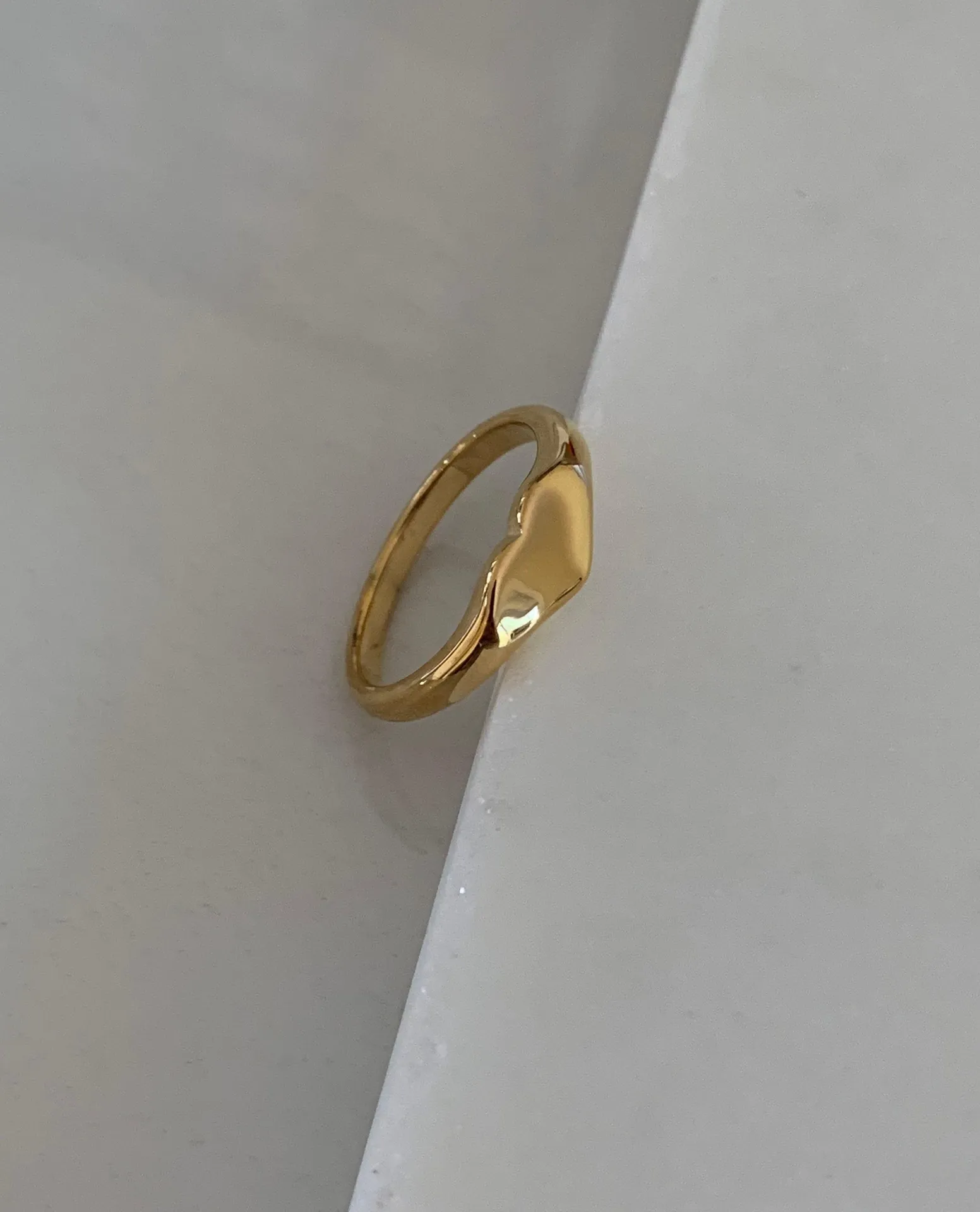 Gold Heart Ring heart Shaped Ring Love Ring Stacking Ring - Image 2