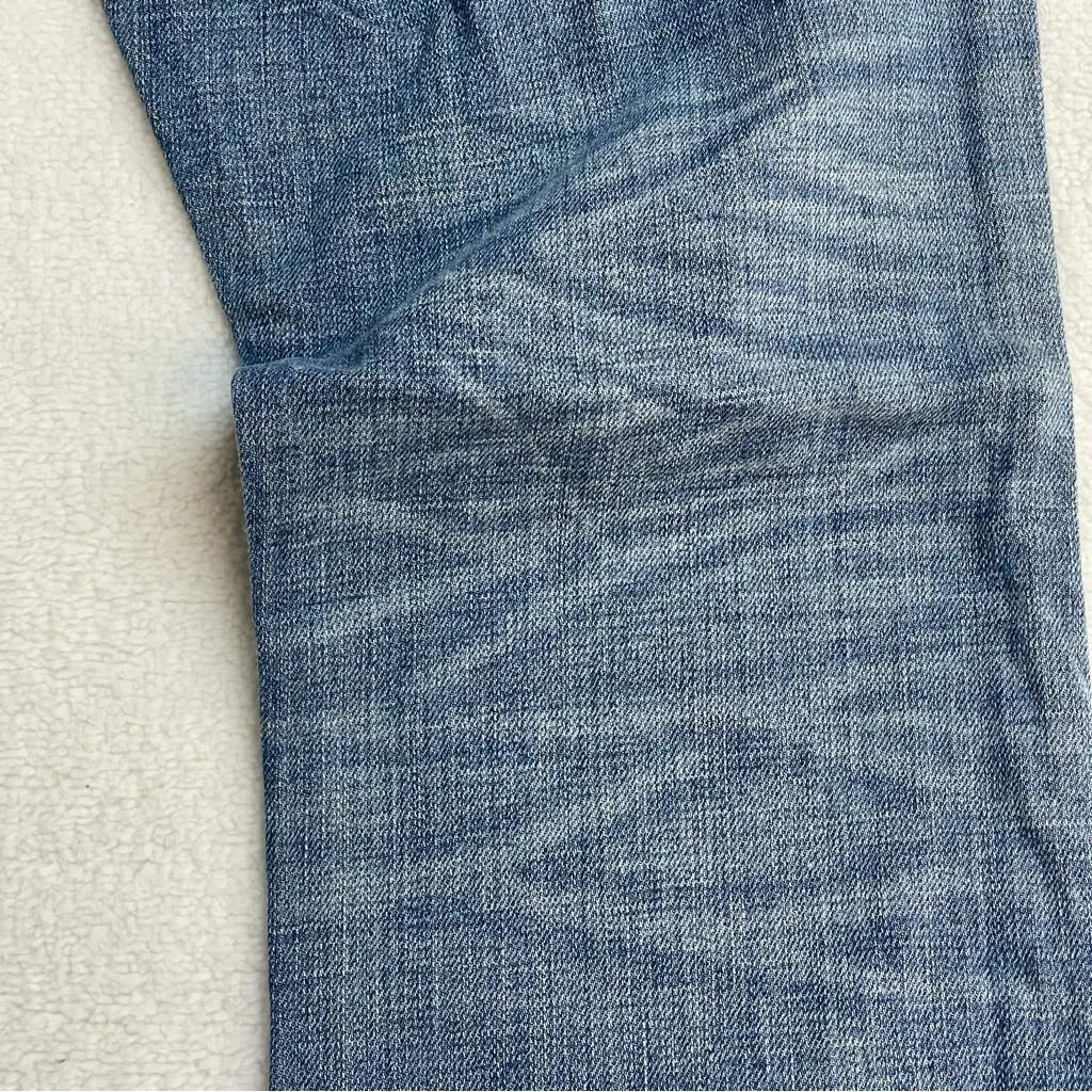 Gap 31 12 Real Straight Blue Jeans 1969 Patchwork Mid Rise Full Distressed Y2K - Image 9