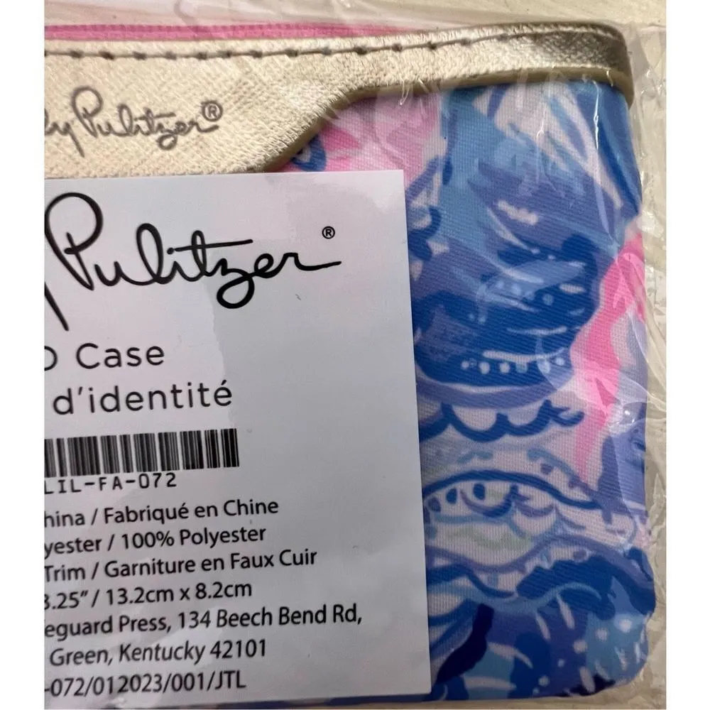 Lilly Pulitzer NWT  Blue and Pink Abstract Patterned ID Purse - Image 3