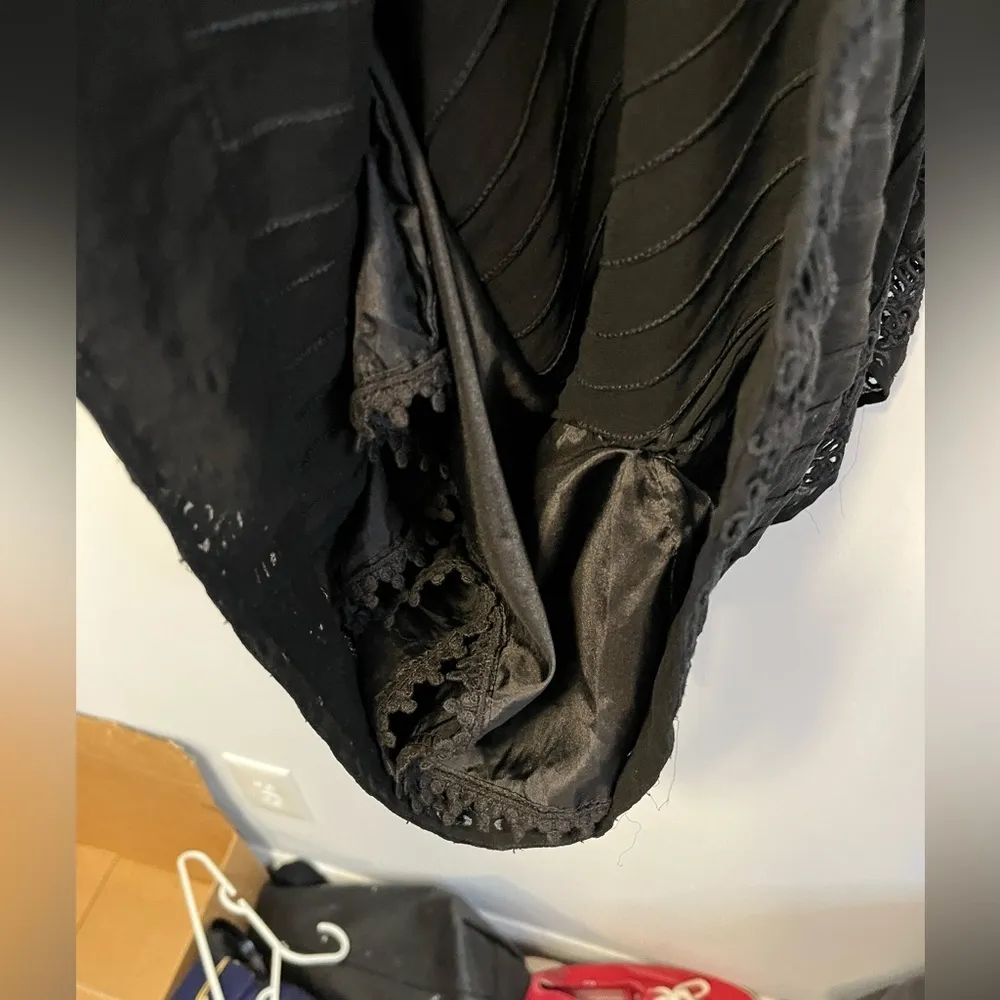 Leifsdottir Anthroplogie Drop Waist Embroidery and Eyelet Dress with Waist Dress Black Size 8 - Image 8