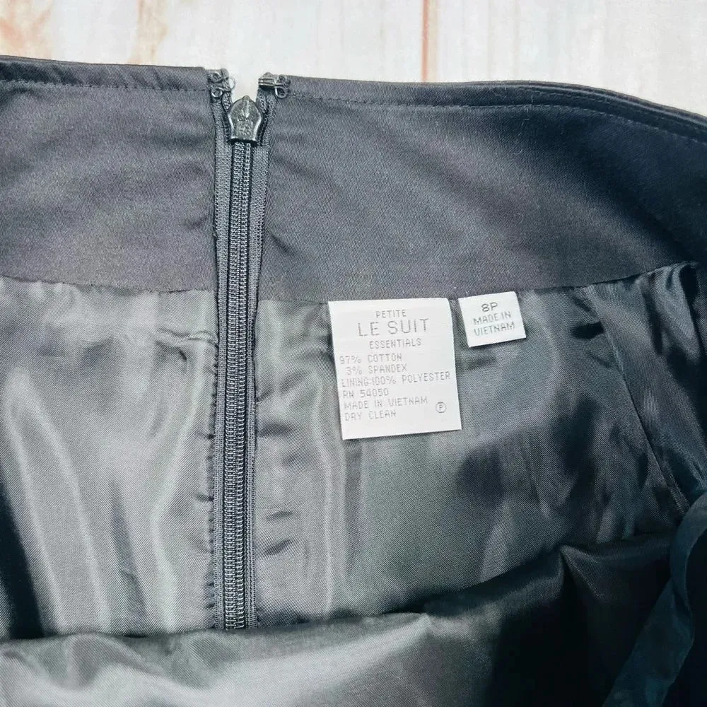 Le Suit Black Cotton Pencil Skirt NEW Size 8P - Image 5