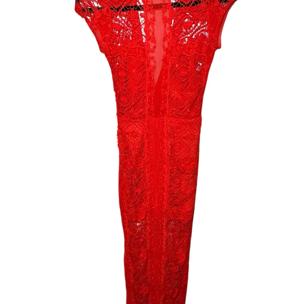 For Love and Lemons Mariposa Mini Dress Lace V‎ Neck Bodycon Size XS Resortwear - Image 2