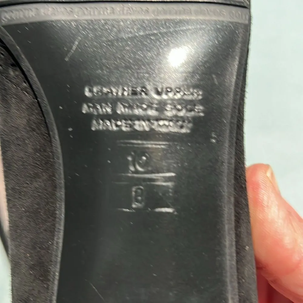 Massimo Baldi Suede Block Heels Black Size 10B. B56 - Image 11