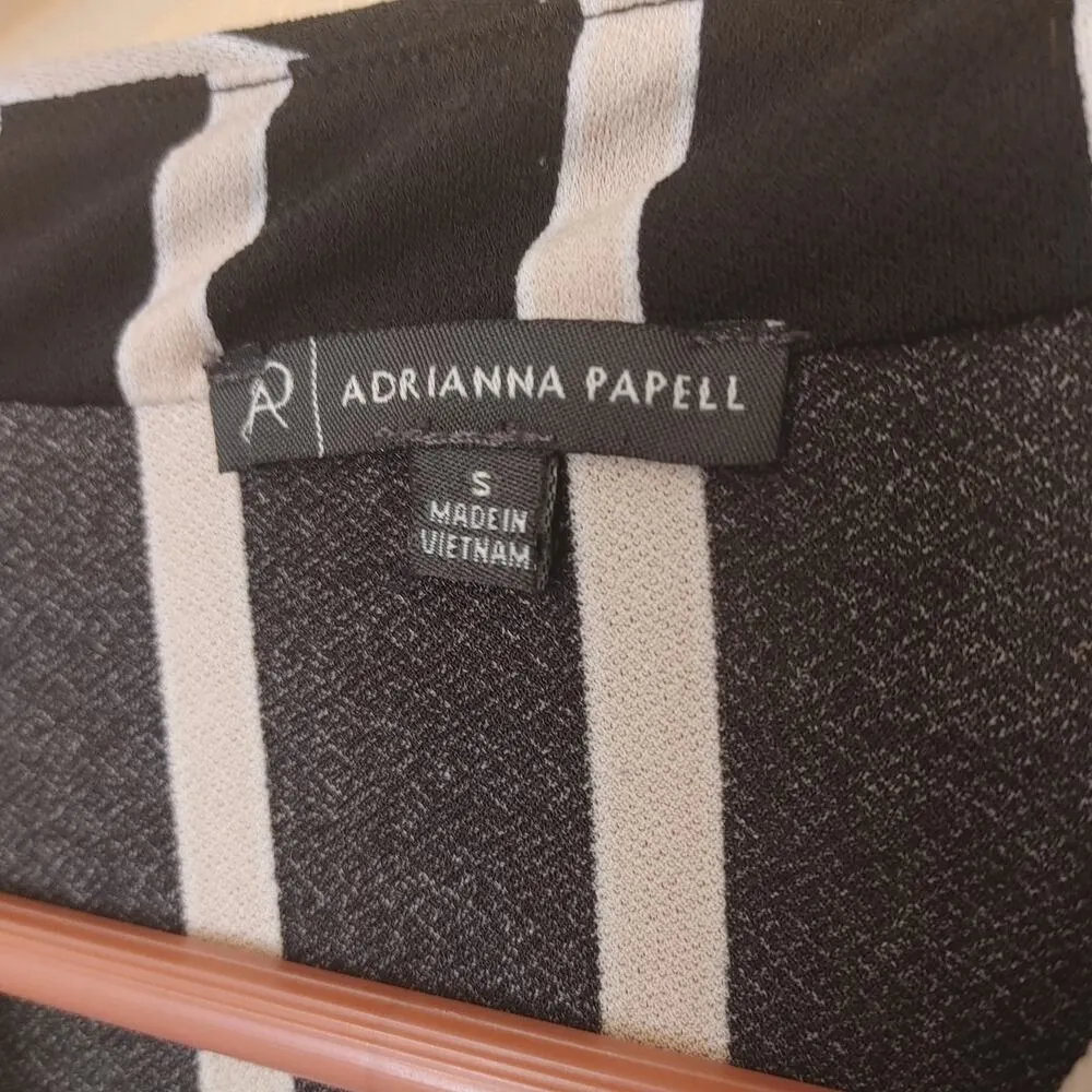Adrianna Papell Size Small Cream Black White Striped Blouse Professional Career - Image 6