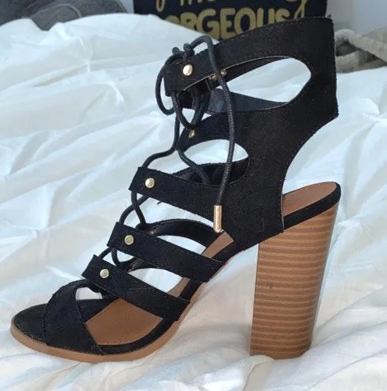 Charlotte Russe Black Lace-up Heels - Image 2