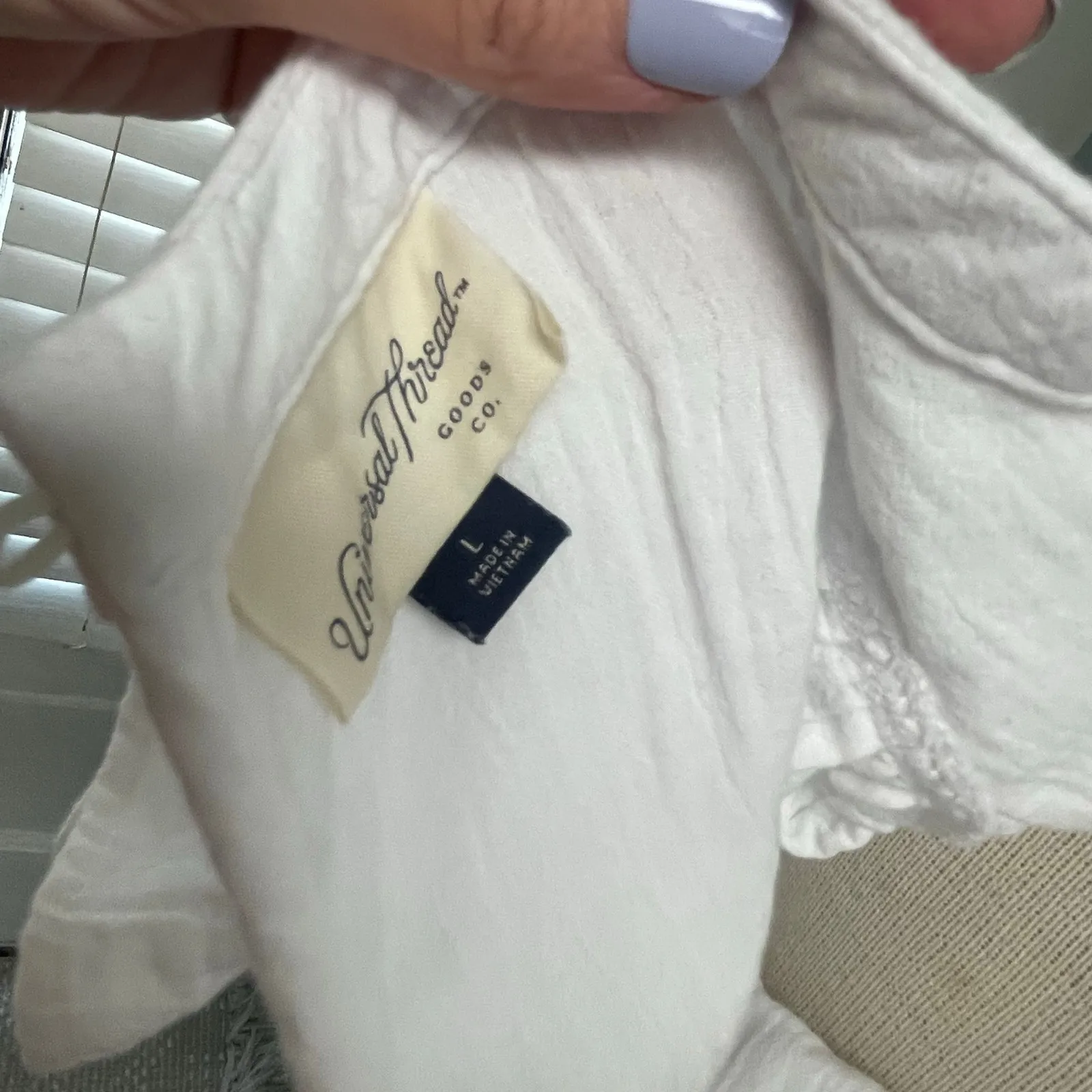 Universal Thread White Tiered Ruffle Dress Sz Large White Beach Prairie Boho - Image 5