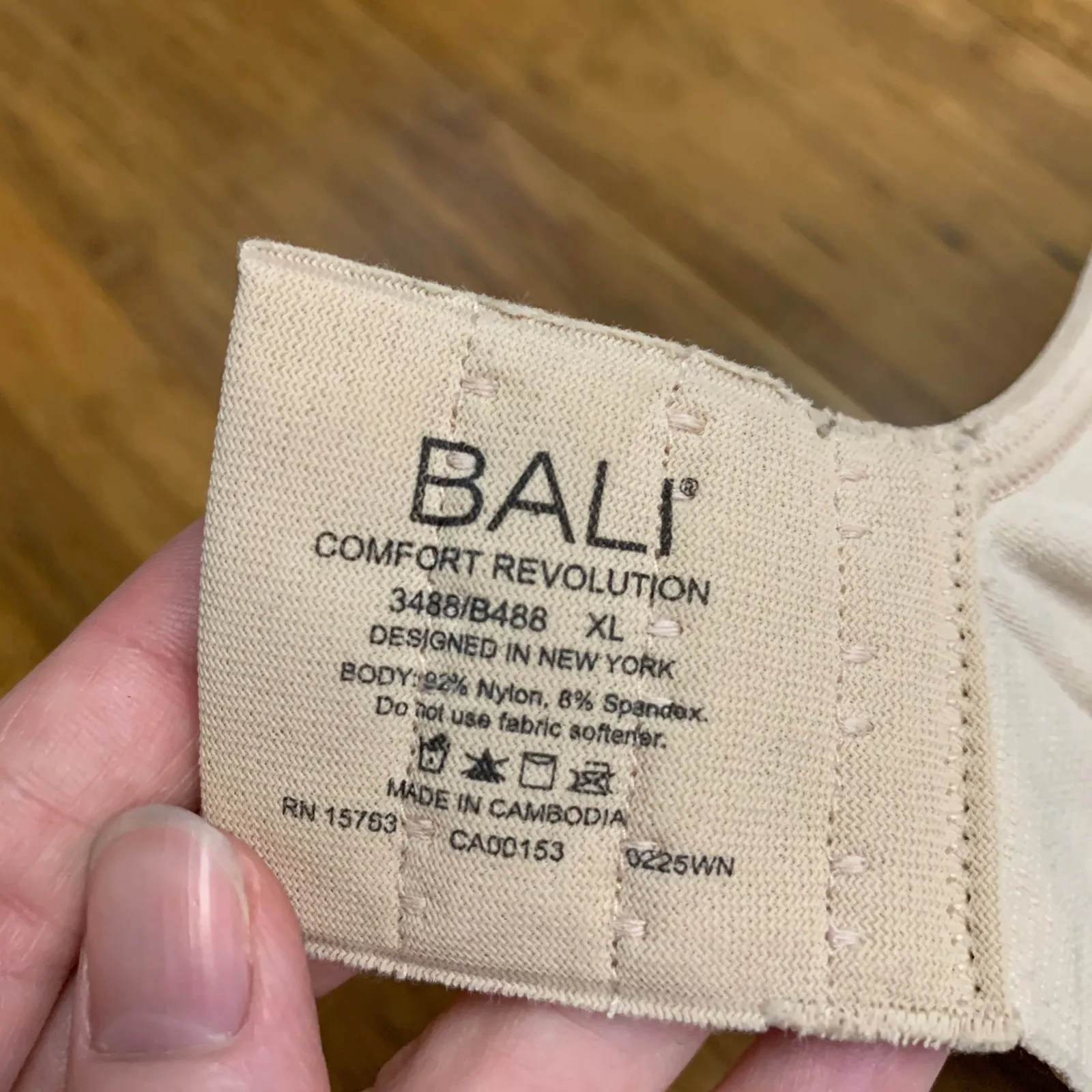 Bali‎ 3488 Comfort Revolution Full Coverage T-Shirt Bra Floral Print XL Beige - Image 4