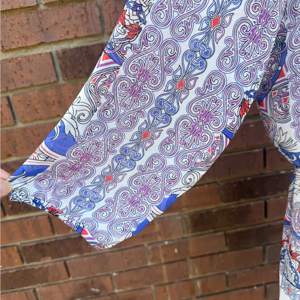 Tacera Boho Dress Bohemian Knee Length Multicolor Pattern Womens Size Medium EUC - Image 4