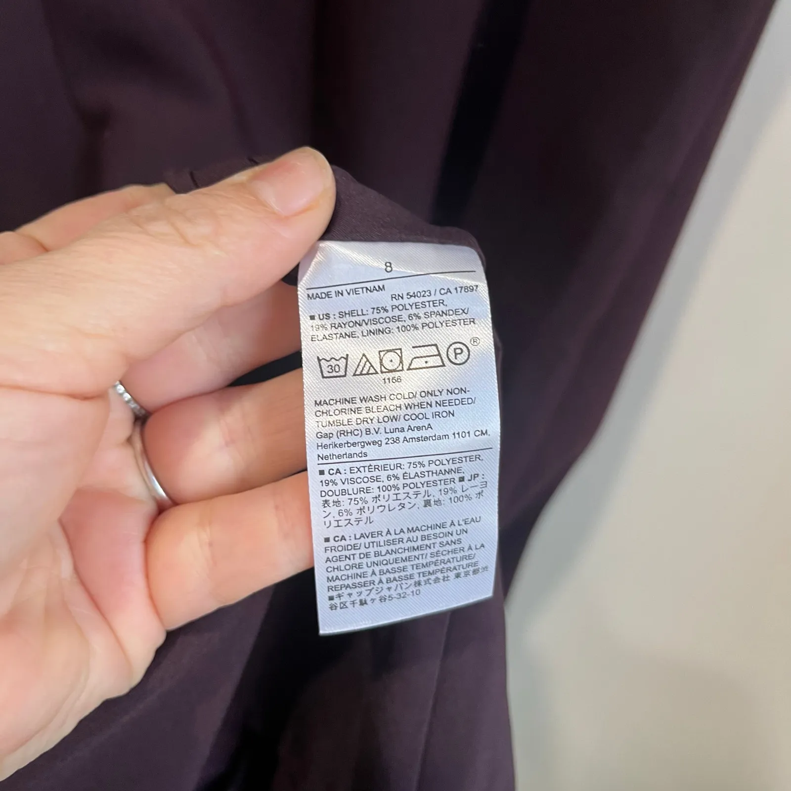 Banana Republic Plum Button Front Midi Dress Preppy Workwear Size 8 - Image 7