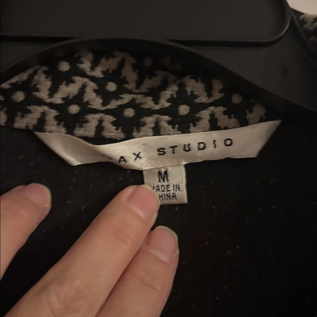 Max Studio  Black and Cream Patterned Heavy Fabric Dress - Image 2