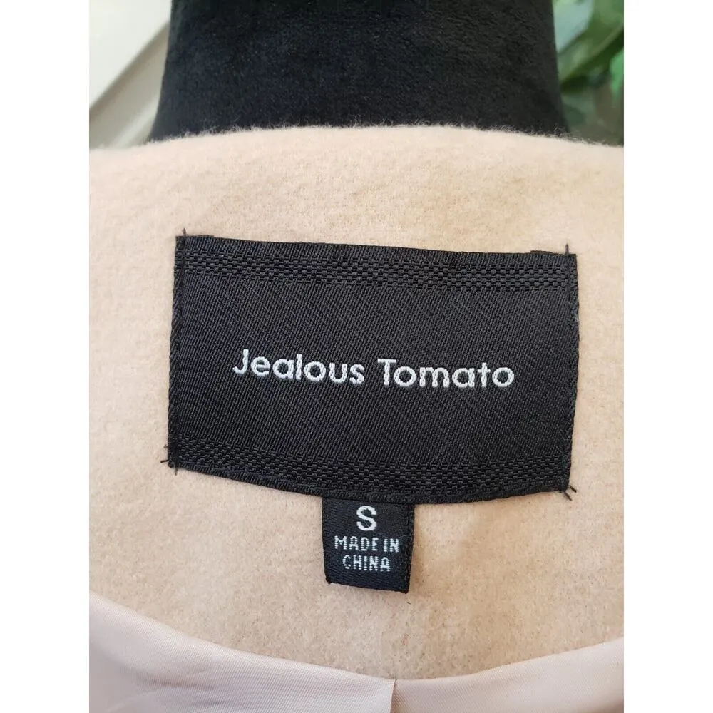 Jealous Tomato Women's Beige Floral Embroidered Lined Pockets Cape Poncho Small - Image 6