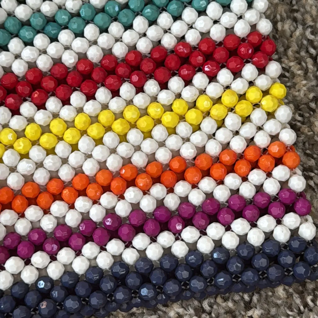 Lulu NYC Aiby Beaded Mini Tote Handbag Red - Image 4