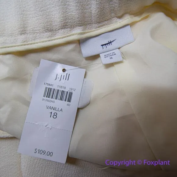 New! J. Jill saydy full leg pants vinilla cream/ivory wide‎ leg , size 18 - Image 12
