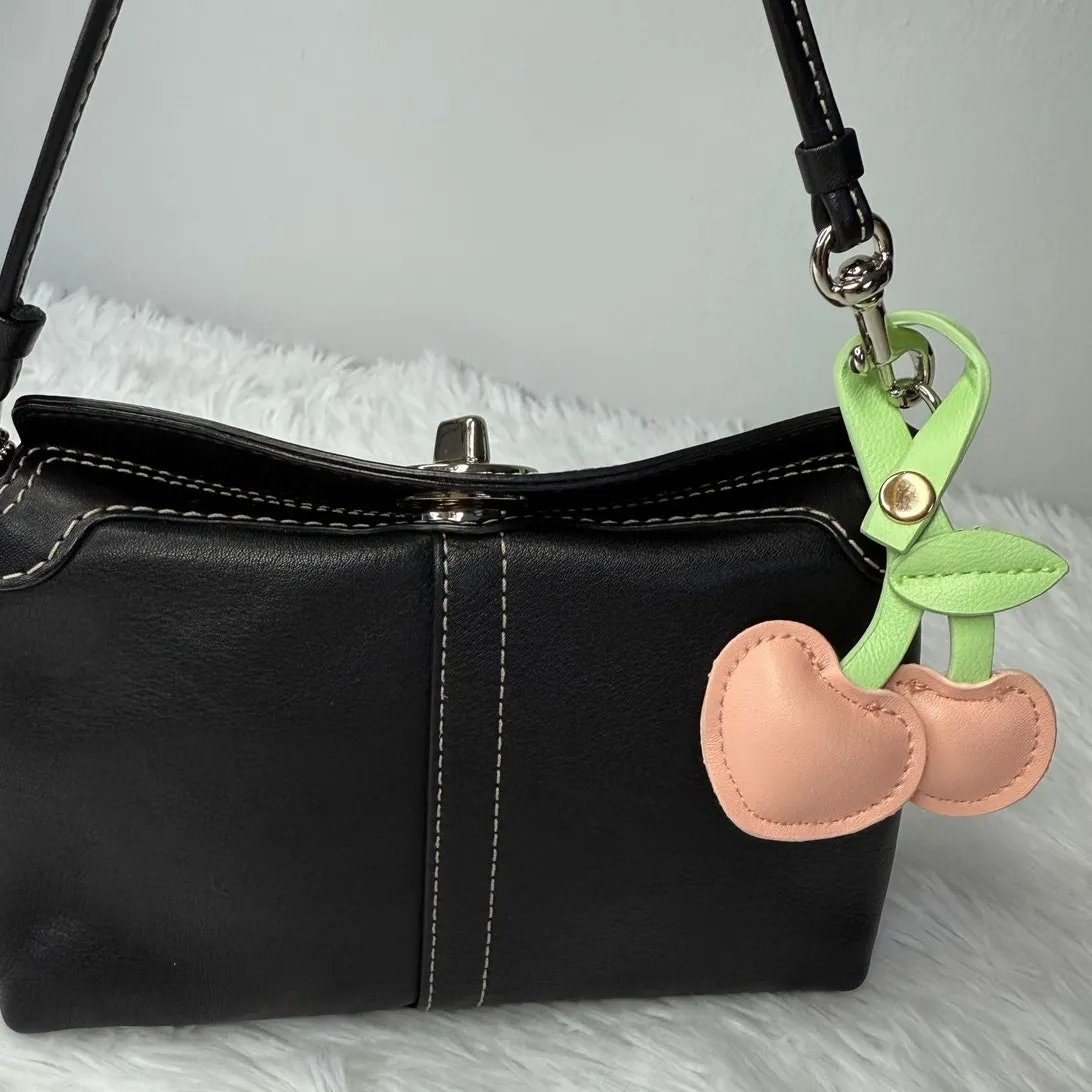 Fashion Cherry Heart Bag Charm Bag Jewelry Pink - Image 3