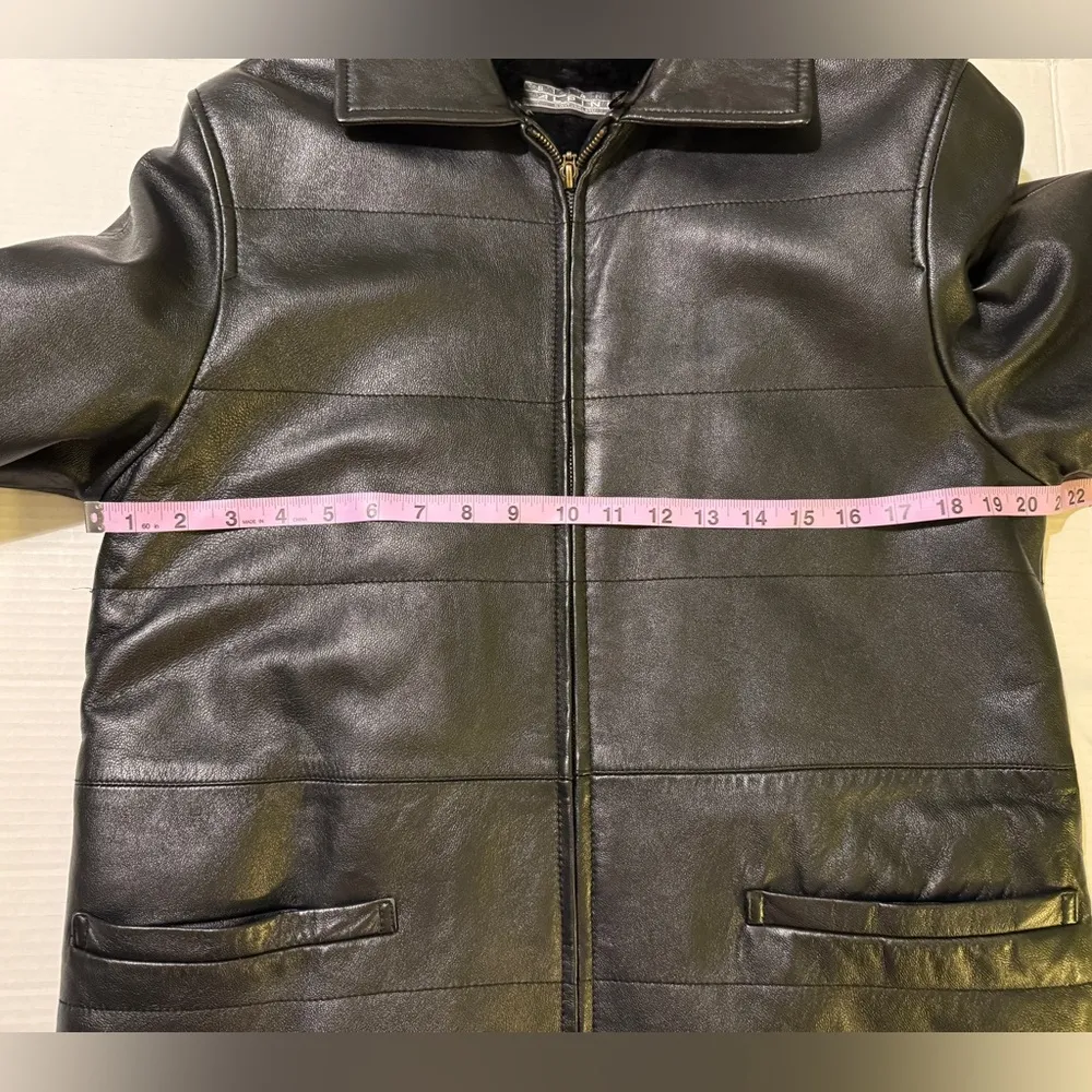 Bisang Alpine Switzerland Couture Women Black Lined Genuine Leather ZipUp Coat - Image 11