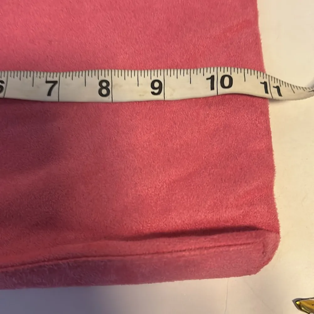 CLINQUE PINK FAUX SUEDE CLUTCH/HAND BAG WITH SILVER HANDLE 
ADORABLE 💗💗💗💗 - Image 8