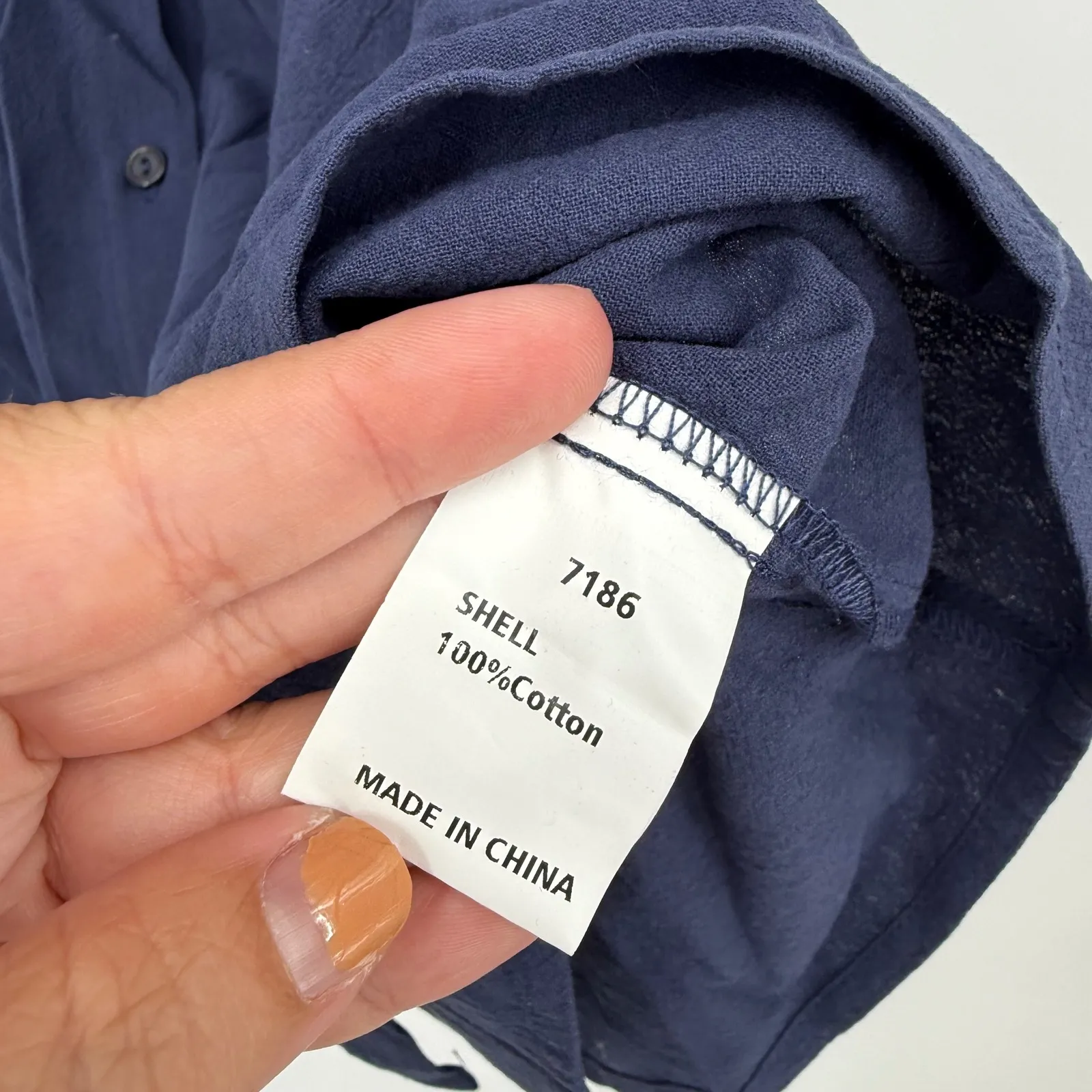 Pretty Garden Navy Blue Puff Sleeve Button Down Shirt Women's XL Casual Size undefined - Image 6