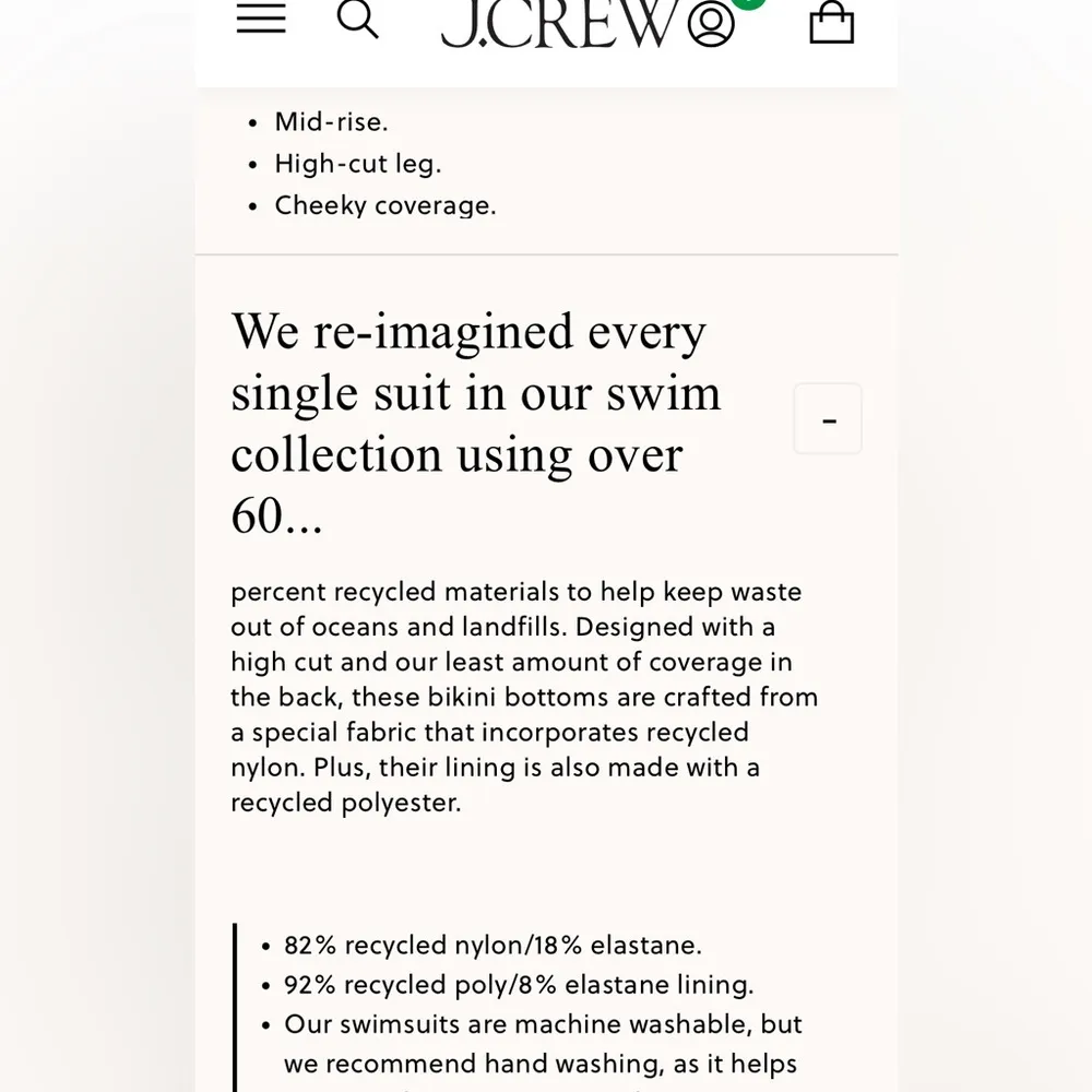 J Crew Curved Waist Cheeky Bikini Bottom Cloud Meadow Floral M (8-10) NWT - Image 4