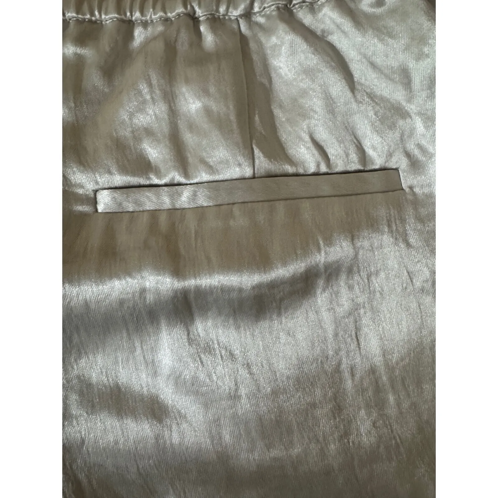 Helmut Lang Women's RRP $325‎ Crinkle Shorts Ivory Beige Pockets Pullon SZ S - Image 6