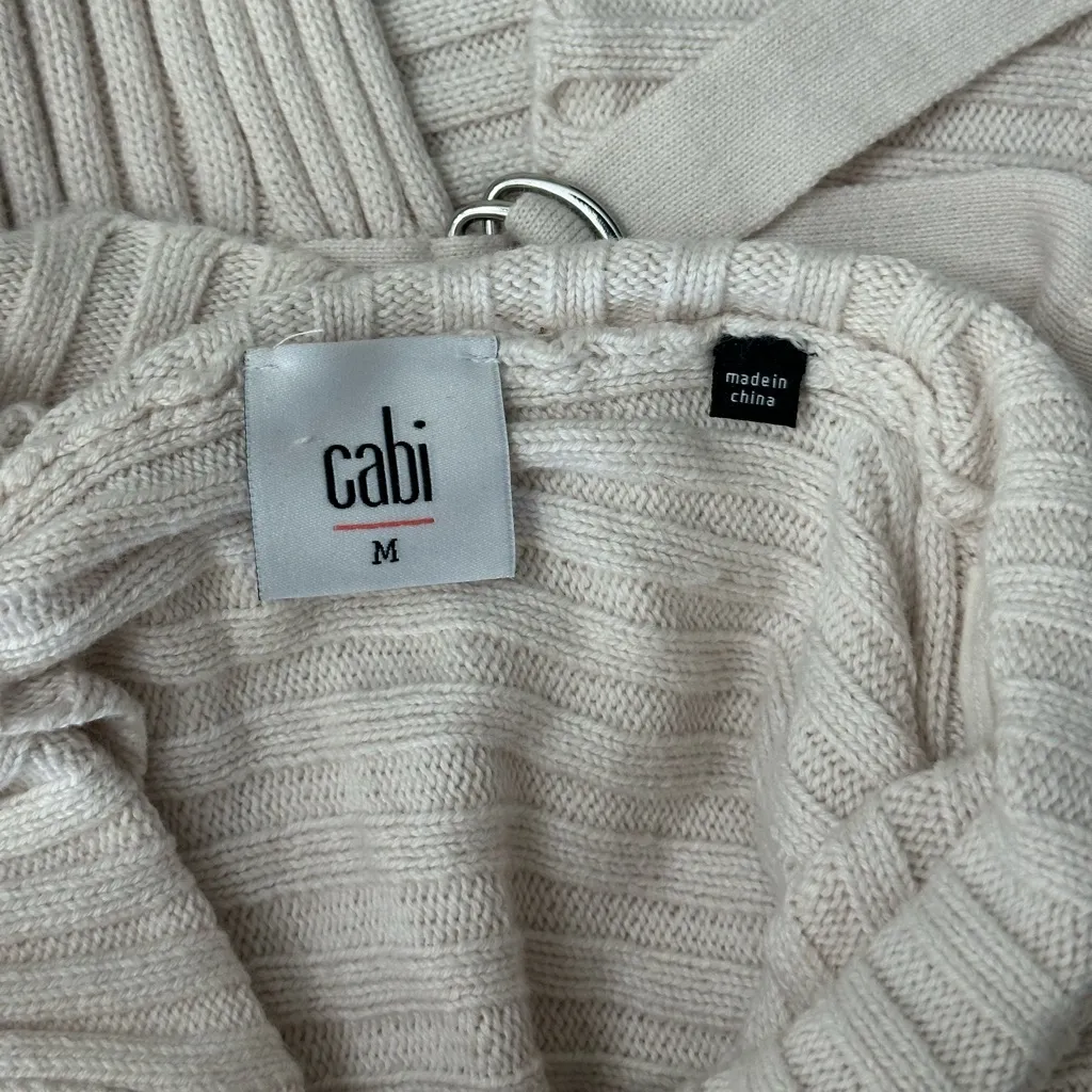 Cabi Ivory Split Back Sweater size medium - Image 8