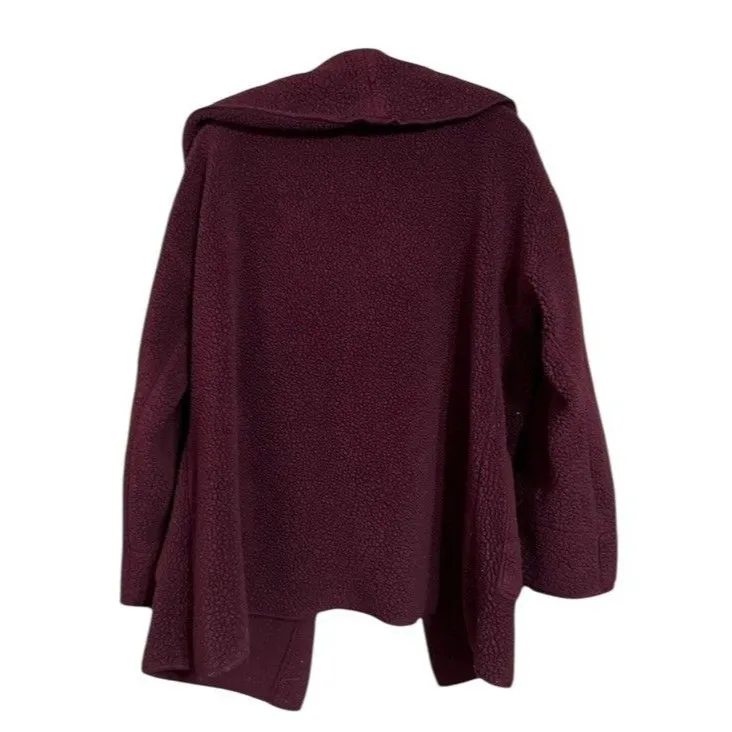 Koolaburra by UGG Sherpa Fleece Shawl Collar Women's Cardigan XXL Wine Burgundy - Image 5