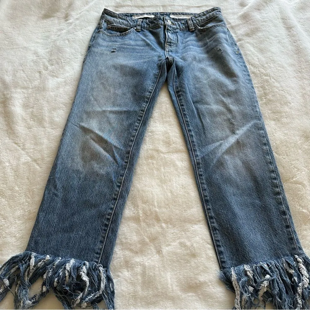 Pilcro and Letterpress Hyphen Fringe Bottom Jeans Women’s Size 26 - Image 7