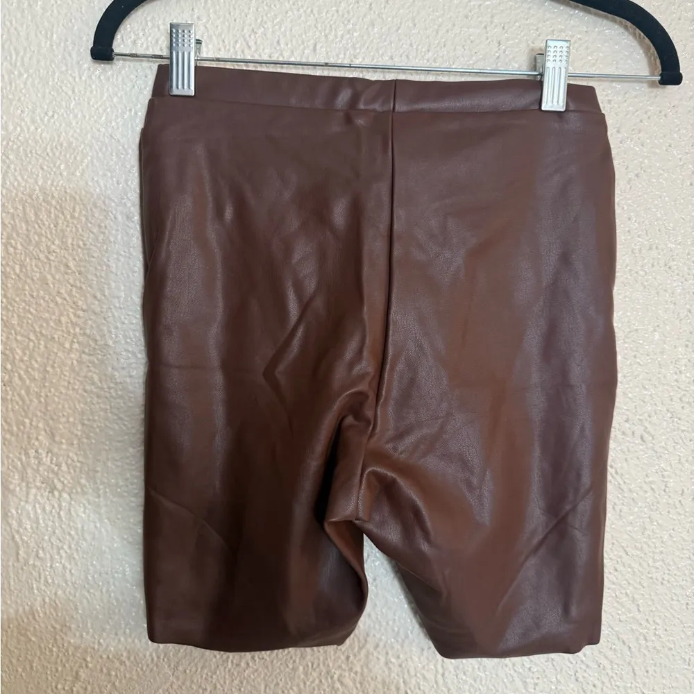 Skims faux leather biker short cocoa color size S NWT - Image 7