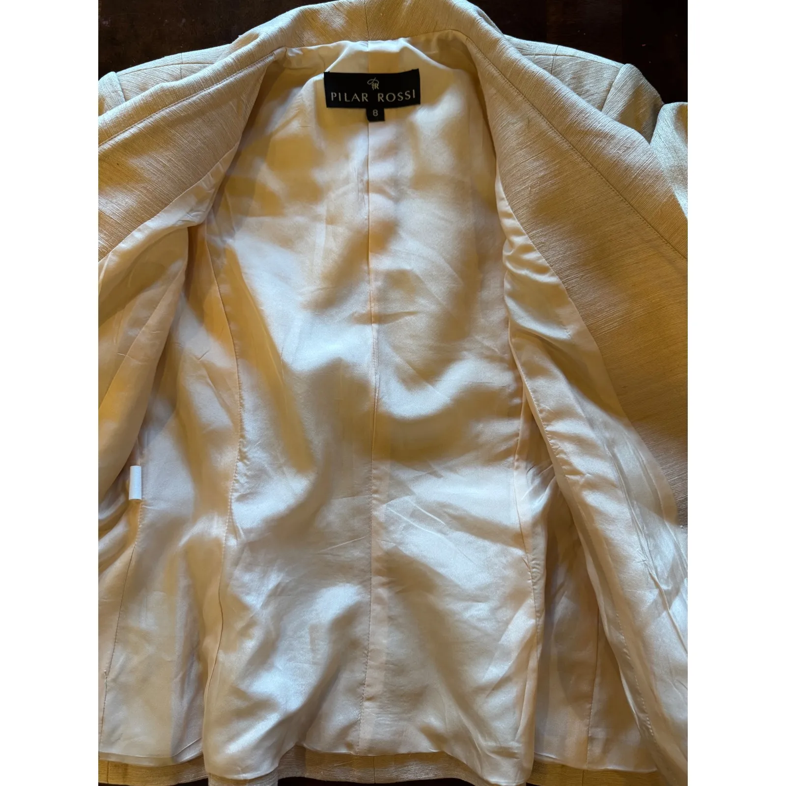 Pilar Rossi Blazer Women 8 Pink Silk Single Breasted 3 Party Career Retro Preppy - Image 9