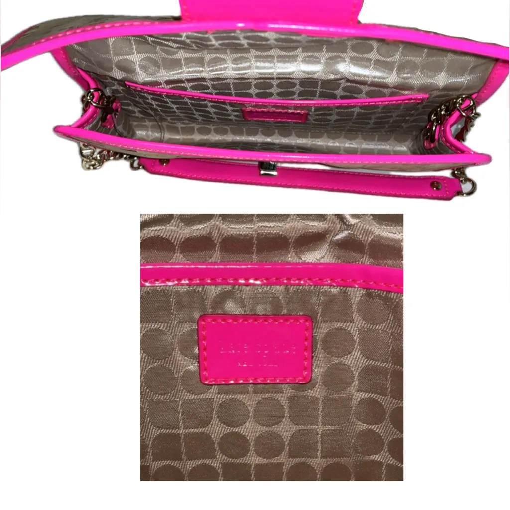 NWOT Kate♠️Spade Brown Cork With Pink Patent Leather Shoulder Bag - Image 9