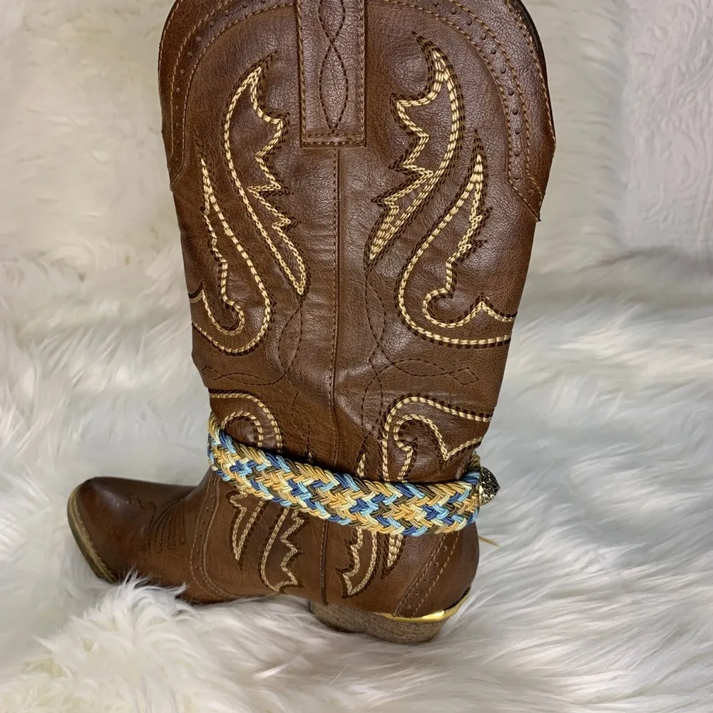 Handmade Removable Women’s Boot Bands/Cuffs Tan - Image 4