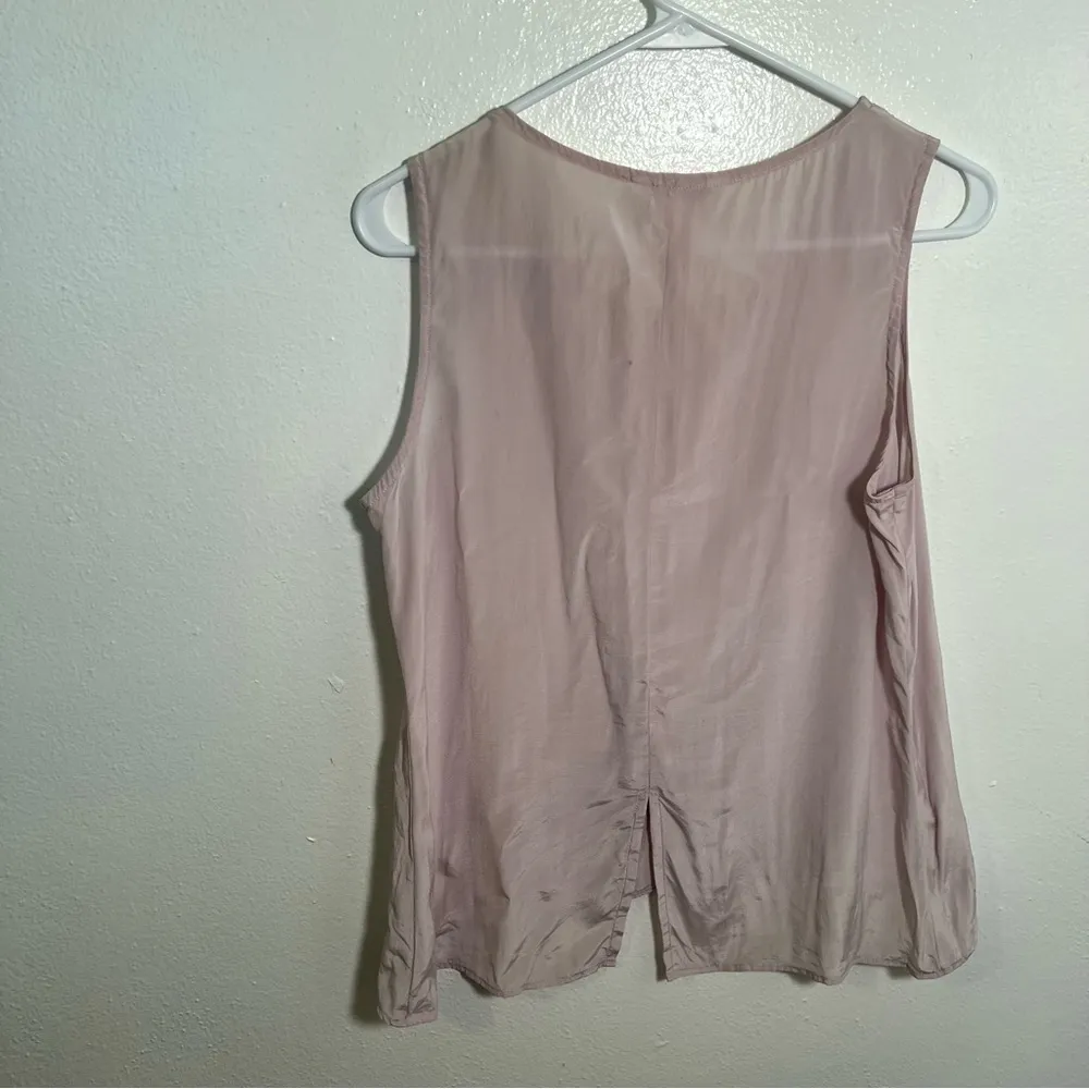 Thai Silk Village Sleeveless Silk Blouse Mauve Pink Purple XL - Image 4
