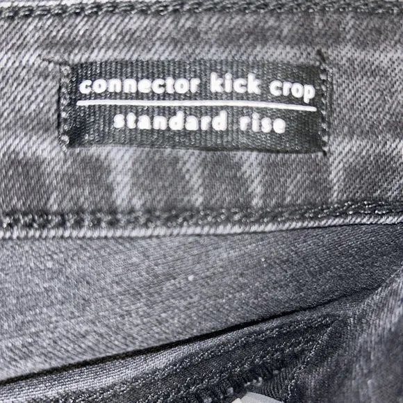 Sanctuary Connector Kick Crop Black‎ Raw Hem Denim Jeans. Size 28 NWT $102 - Image 11