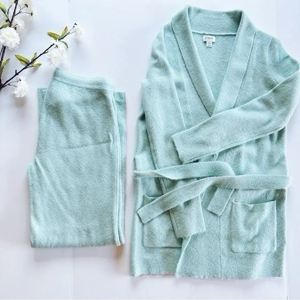 NEW J.Crew Factory Wrap Cardigan Sweater Top & Pants Set Soft Yarn Wintergreen - Image 4