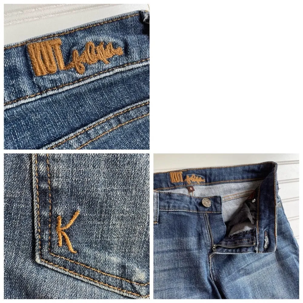 Kut From The Kloth Fray Cuff Cropped Jean Dark Blue Size 4 Catherine Boyfriend - Image 4