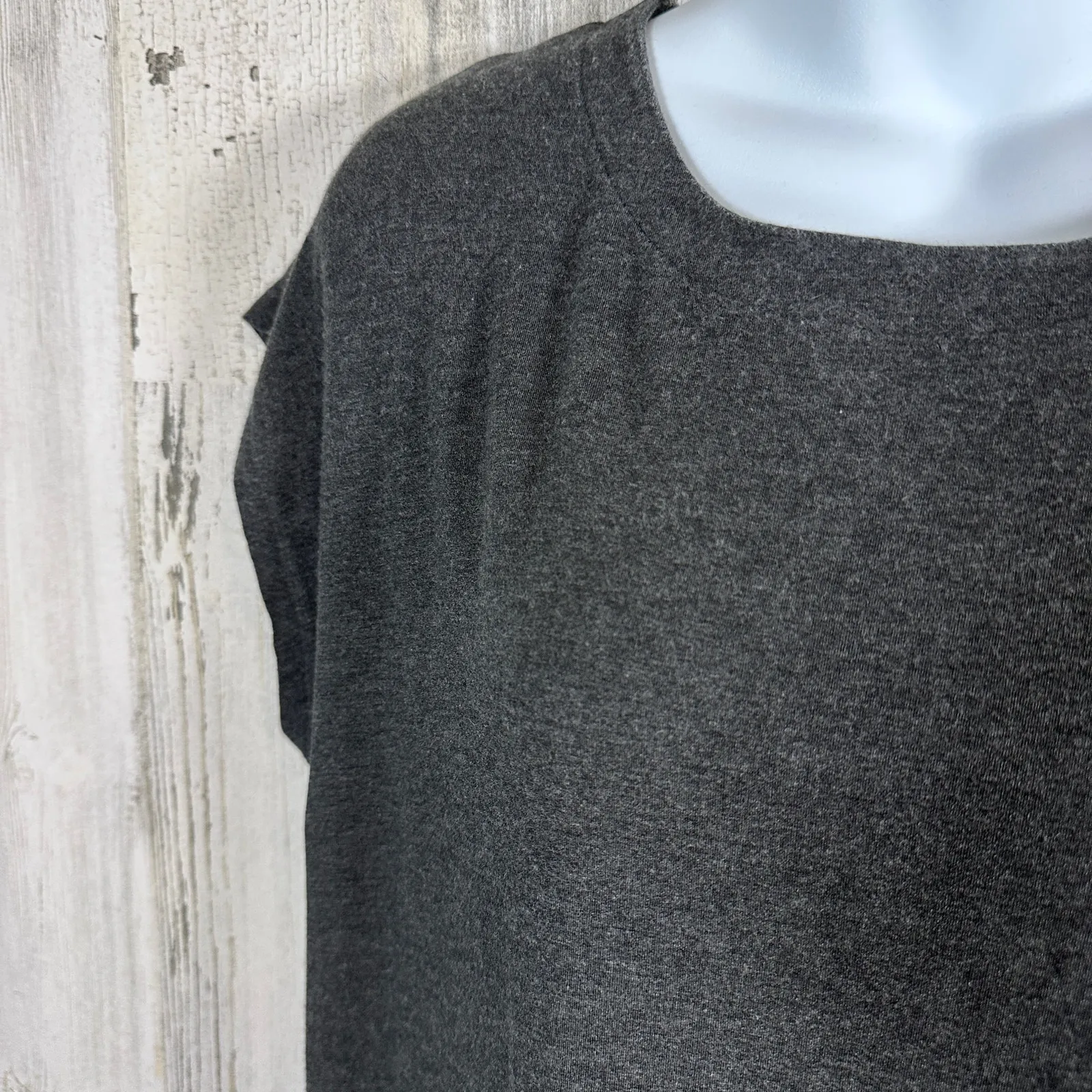 Eileen Fisher Charcoal Grey Cotton Dress – Small – Minimalist Casual Work Travel - Image 3