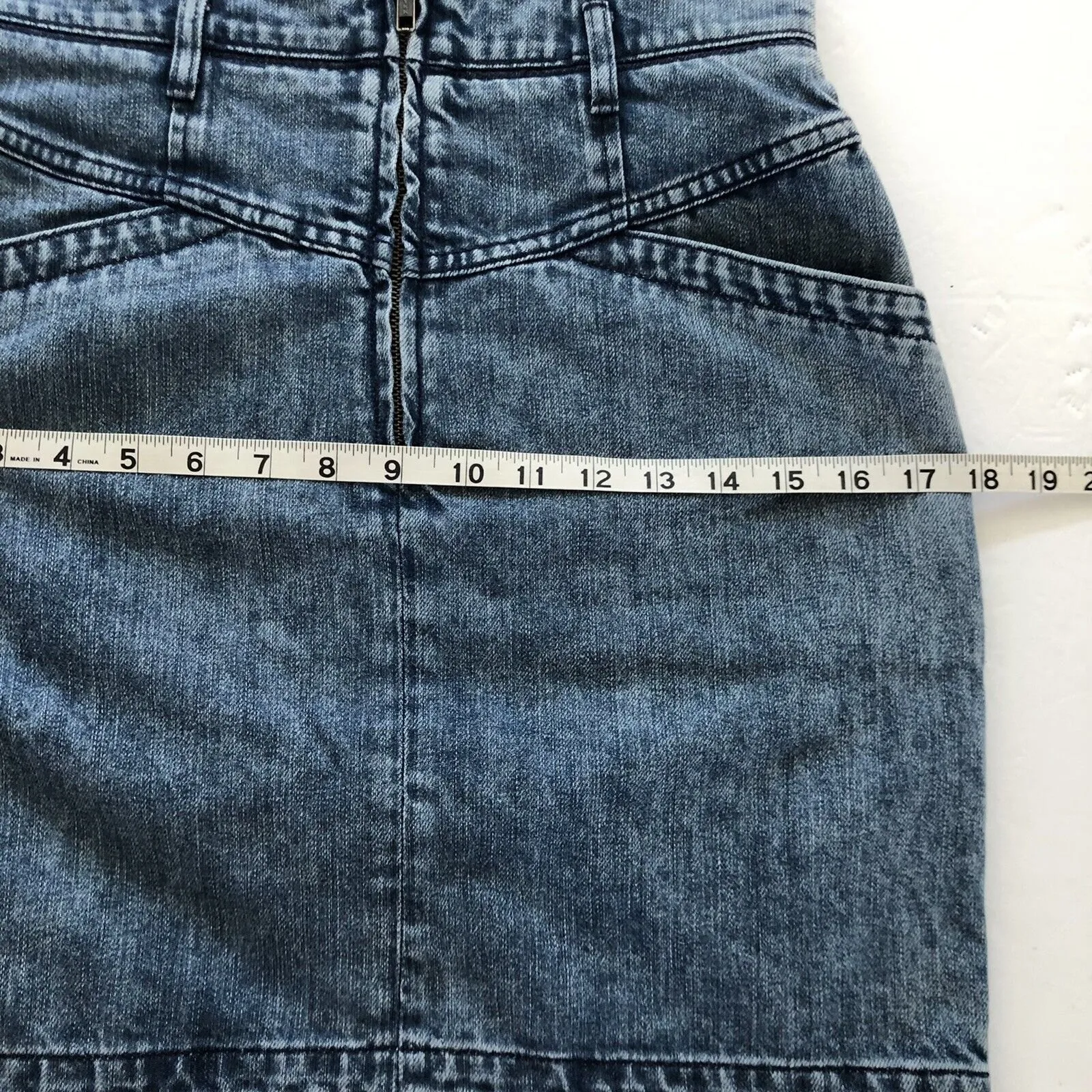 Denim Mini Skirt 25 LA VIE By REBECCA TAYLOR High‎ Waisted Zipper Jean Skirt - Image 6