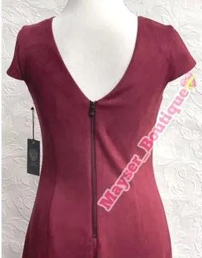 💝Faux Suede Maroon Dress NWT - Image 7