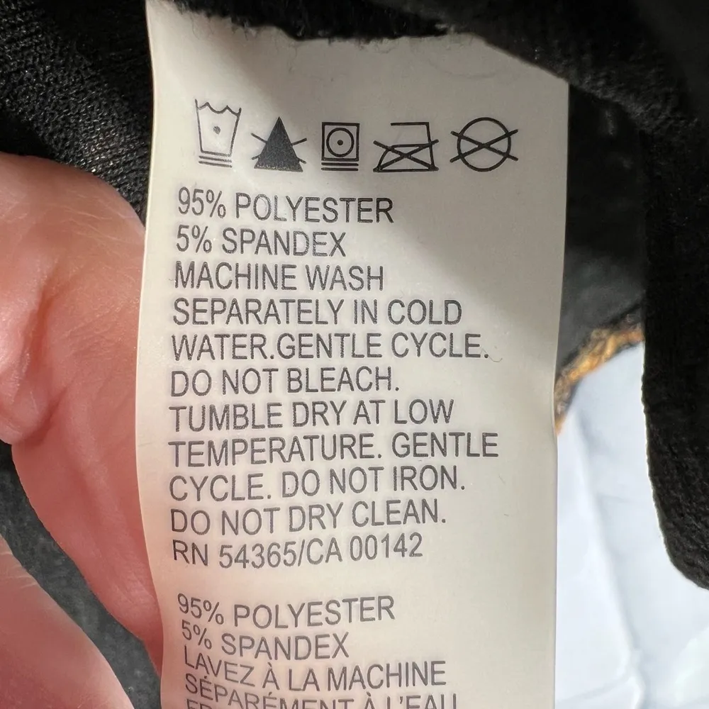 Allison Daley Shirt Black Brown Stretchy Abstract Autumnal Floral Leaves Large - Image 4