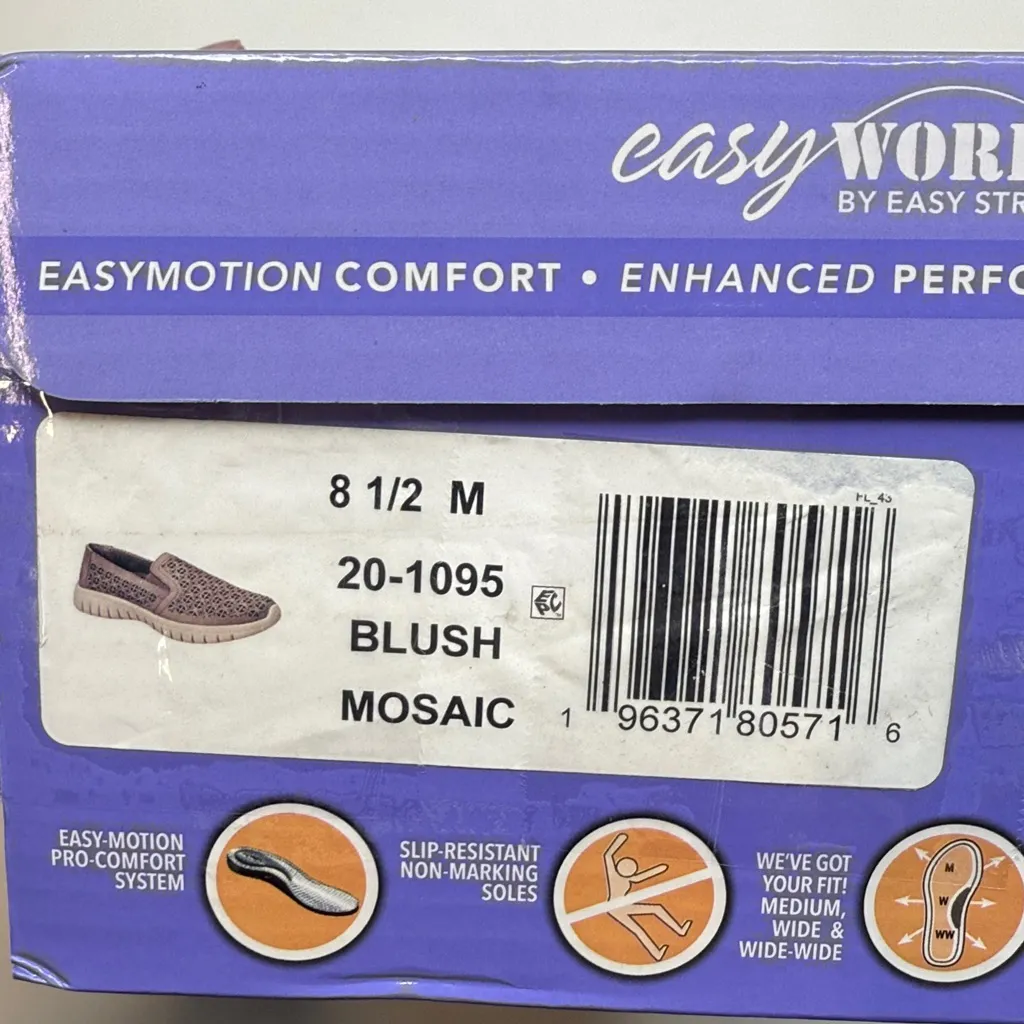 Easy Street Women's Mosaic Slip-Resistant Sneakers- Blush Pink- Size 8.5 - Image 8