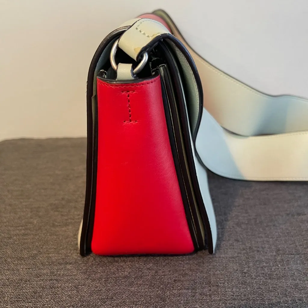 Celine Medium Frame Shoulder Bag in Red and Cream - Preowned - Image 5