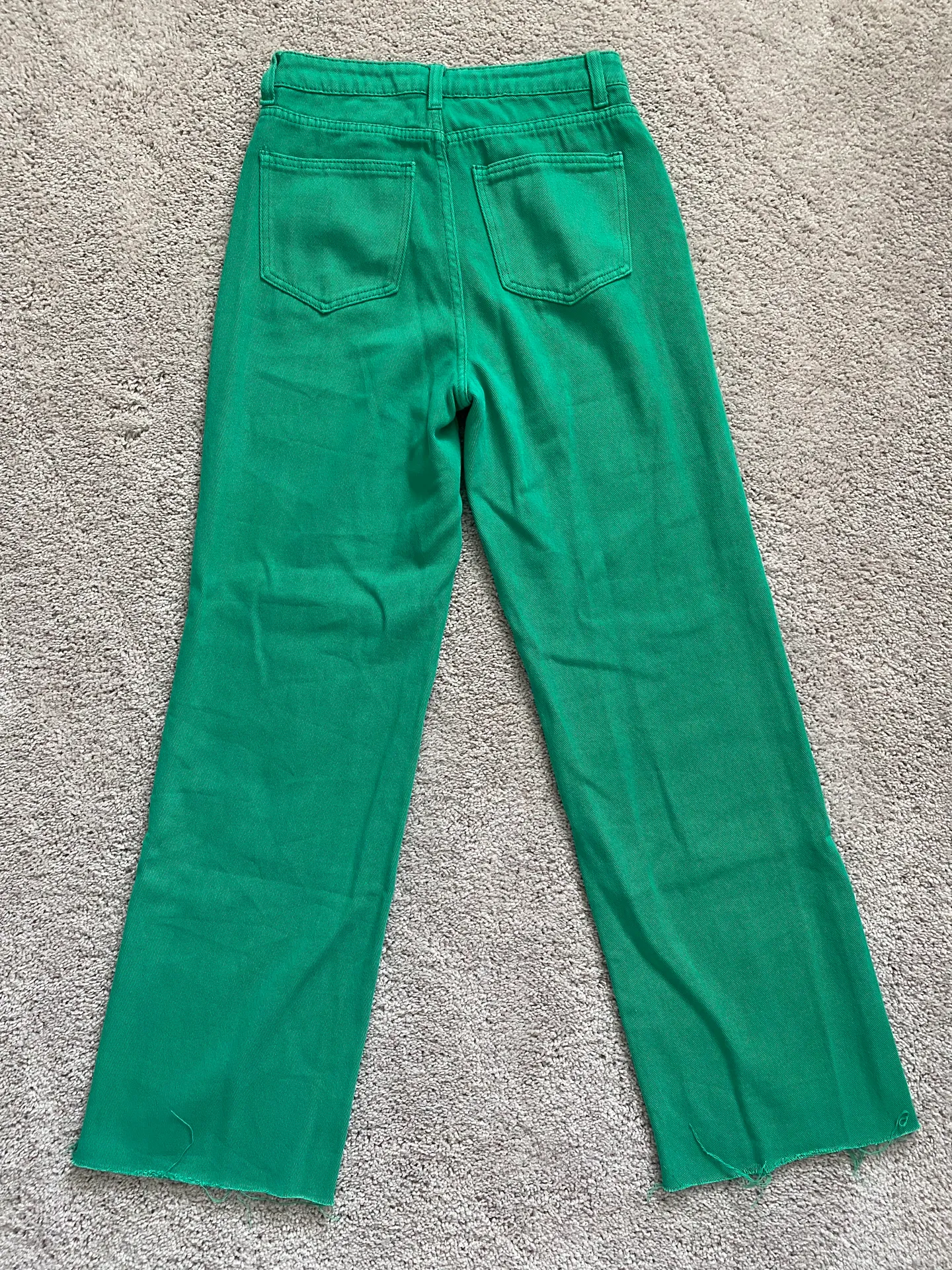 SheIn Green Solid Straight Leg Jeans - Image 3