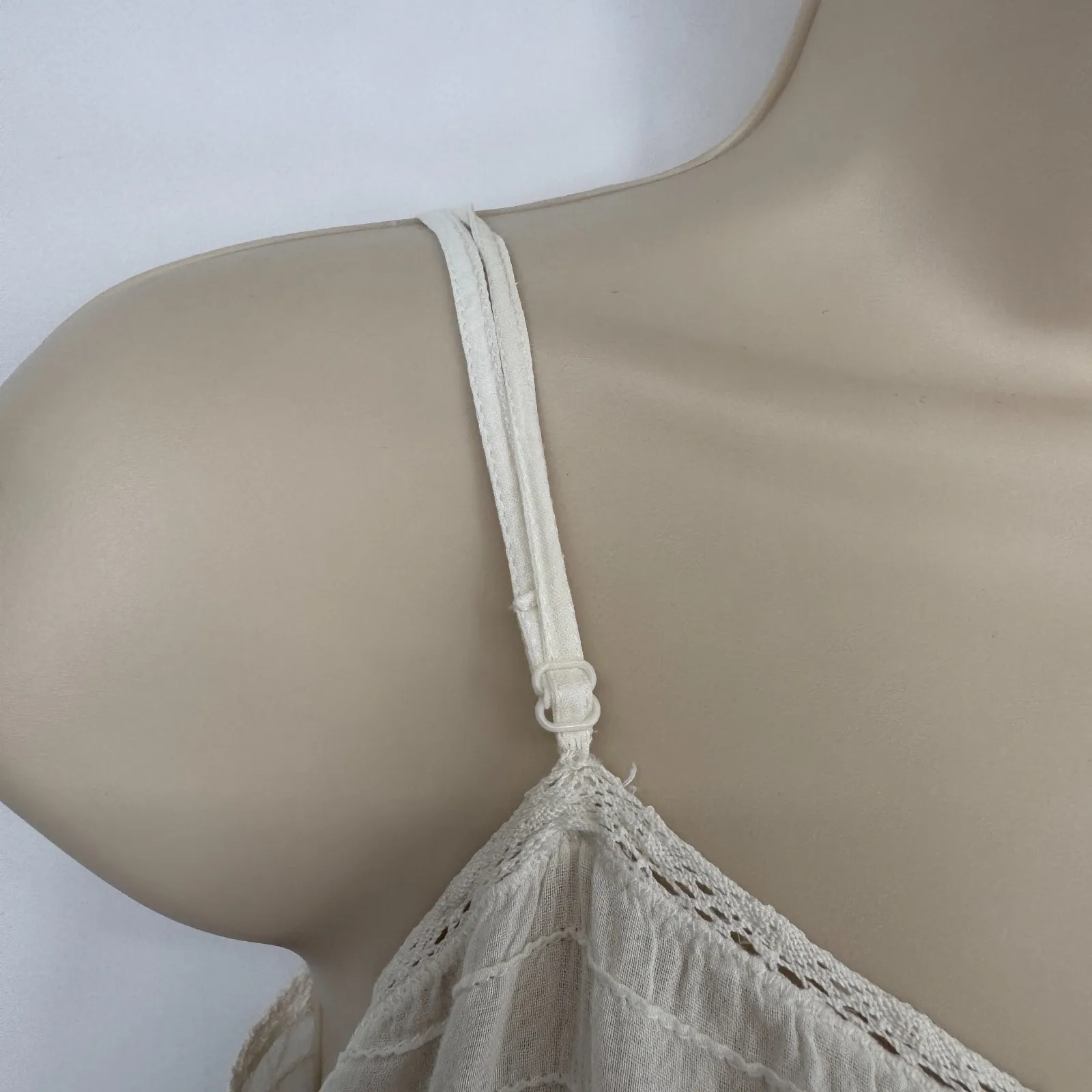 Anthropologie Fleurette Slip Dress Small White Cotton Lace Trim Country Romantic - Image 6