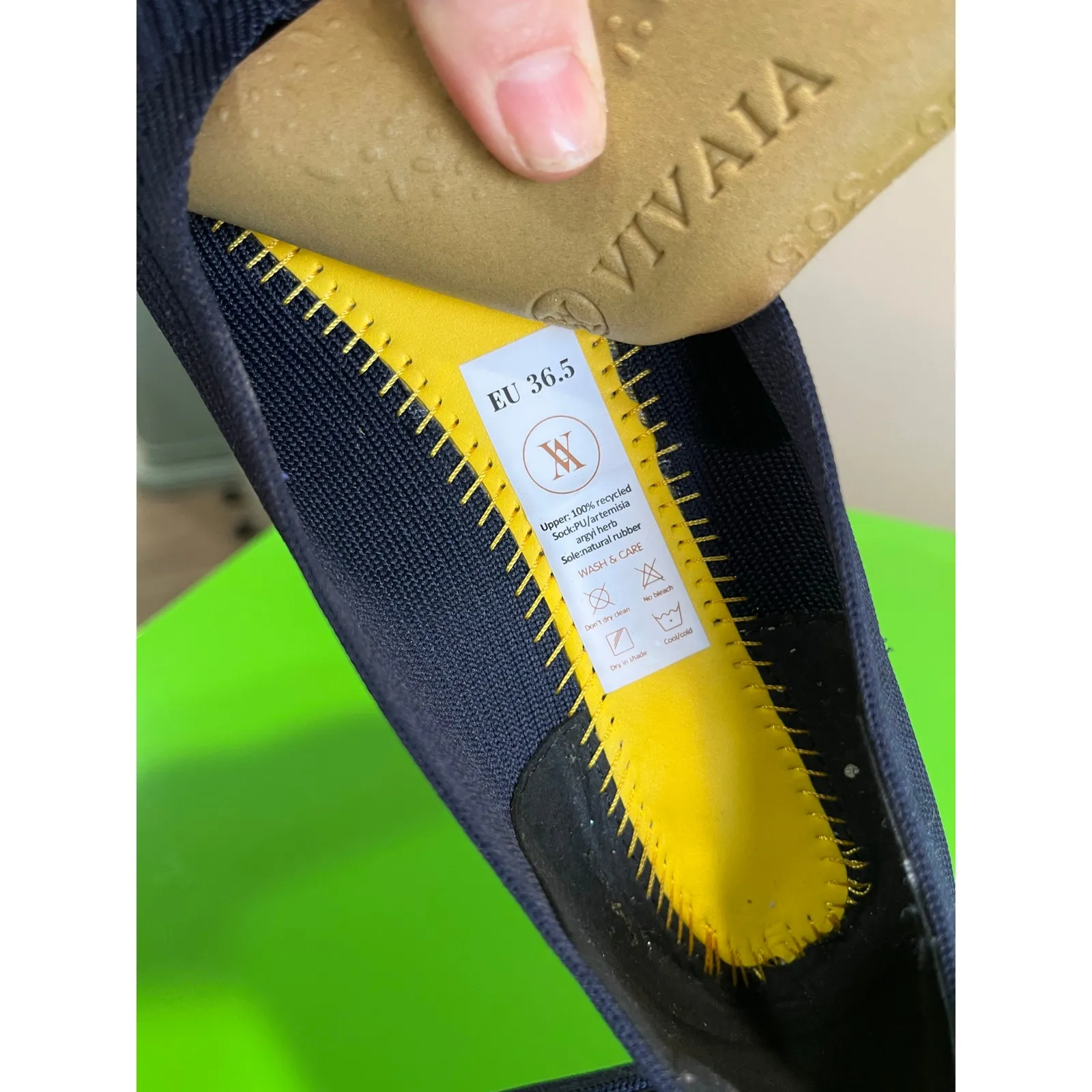 VIVAIA Margot Blue Stretch Knit Ballet Flats Sustainable Comfort EU 36.5 US 6 - Image 6