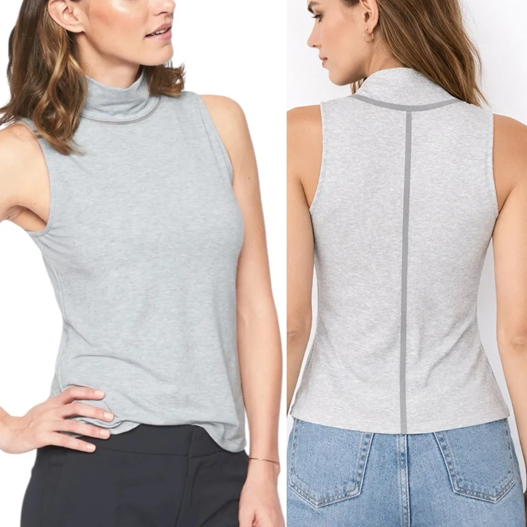 Athleta Industry Tank Top Womens Medium Grey Heather Sleeveless Athleisure Top - Image 2