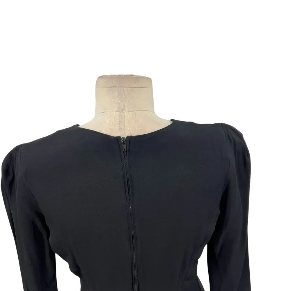 Betsey‎ Johnson Vintage Mini Dress Long Sleeve V-Neckline Black Size Medium - Image 8