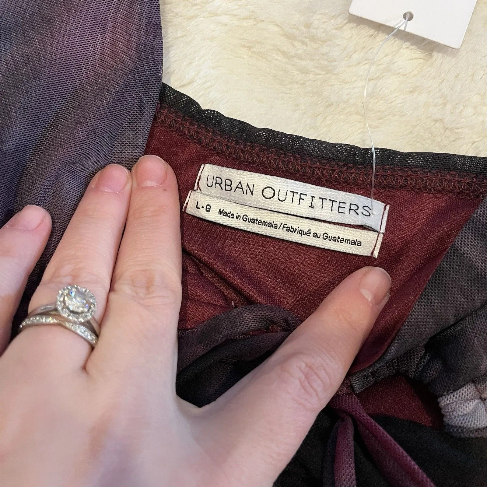 NWT Urban Outfitters Womens Top Size L Magenta Mesh Tie Front Sleeveless Cropped - Image 4