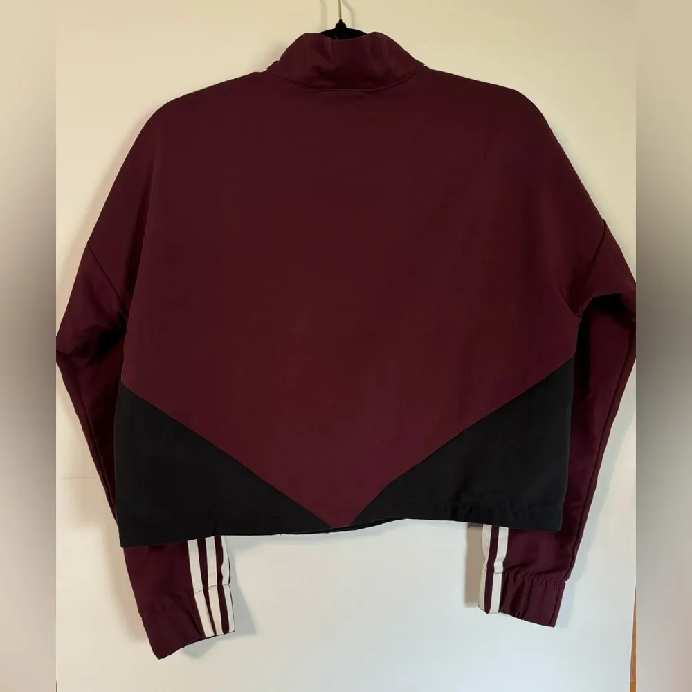 Cropped 1/2 Zip Windbreaker Maroon Size S - Image 5