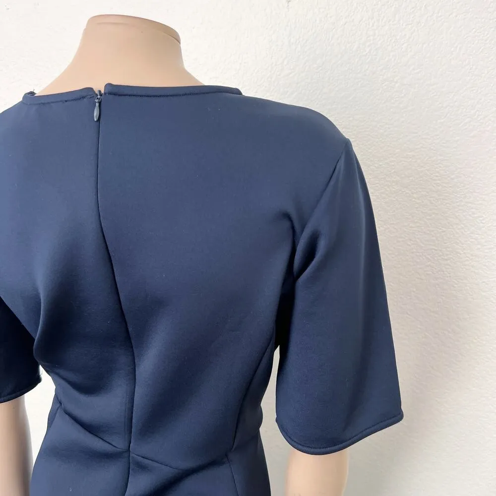 [Whistles] Navy Blue Half Sleeve Scuba Sheath Dress Work Career Office Sz US 12 - Image 8